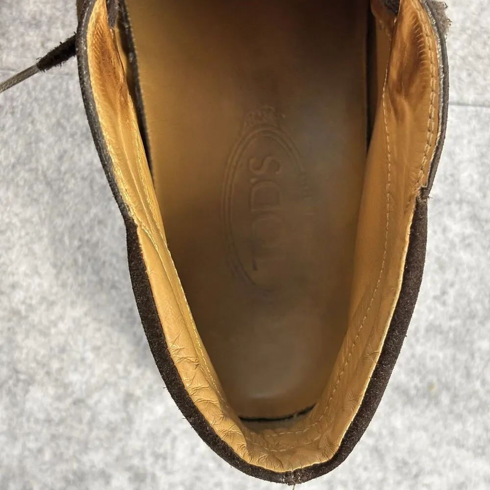Tod’s Suede Ankle Chukka Boots Shoes Mens 7.5 Chocolate Brown EUC - RIGHT ONLY